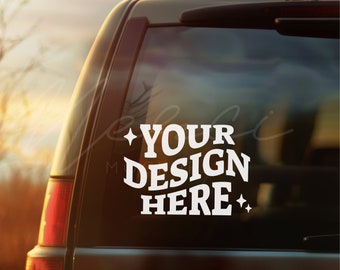 Car Window Mockup, Car Sticker Mock-up, Rear Window Mocks, Car Decal Sticker, Car Back Window, Windshield, Auto Decal Sticker