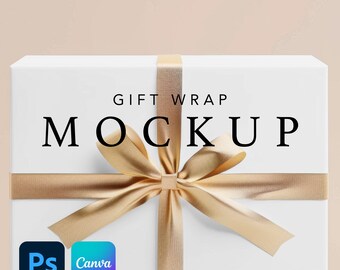 Gift Wrap Paper Mockup, Wrapping Paper Mockup, Minimalist, Clear Wrapping Paper Mock-up, Canva Drag & Drop PNG, Photoshop Smart Object