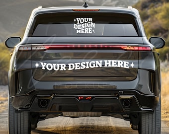Car Bumper Mockup, Car Sticker Mock-up, Rear View Mocks, Car Decal Sticker, Car Back Window, Bumper Windshield and Trunk, Auto Decal Sticker