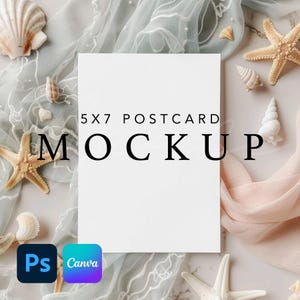 Postkarten-Mockup, 5x7 Postkarte, Nahaufnahme Mockup, A6 Papier, Geburtstagskarte Mockup, Grußkarte Mockup, Babypartyeinladung, Foto Flatlay