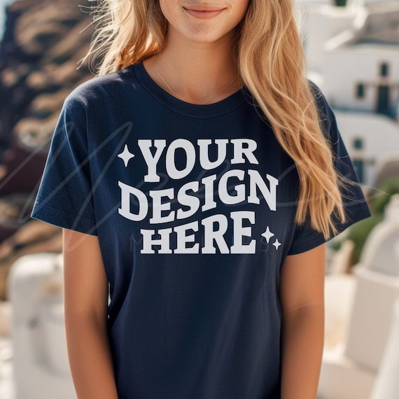 Team Navy T shirt Mock up Bella Canvas 3001 Team Navy T shirt Mocks Casual Wear Navy Blue T shirt Mockup Template Lifestyle Model Mock Etsy