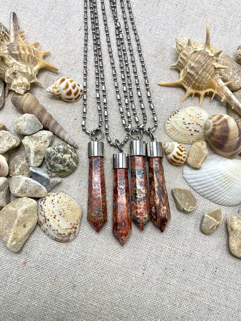 leopard jasper crystal necklace