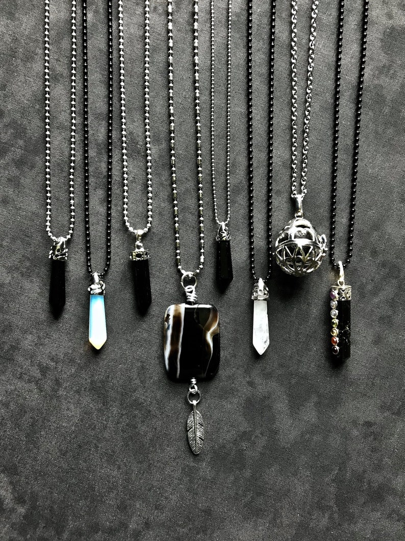 powerful woman crystals collection lot amulets magic metaphysical Wicca jewelry Midnight crystal jewelry
