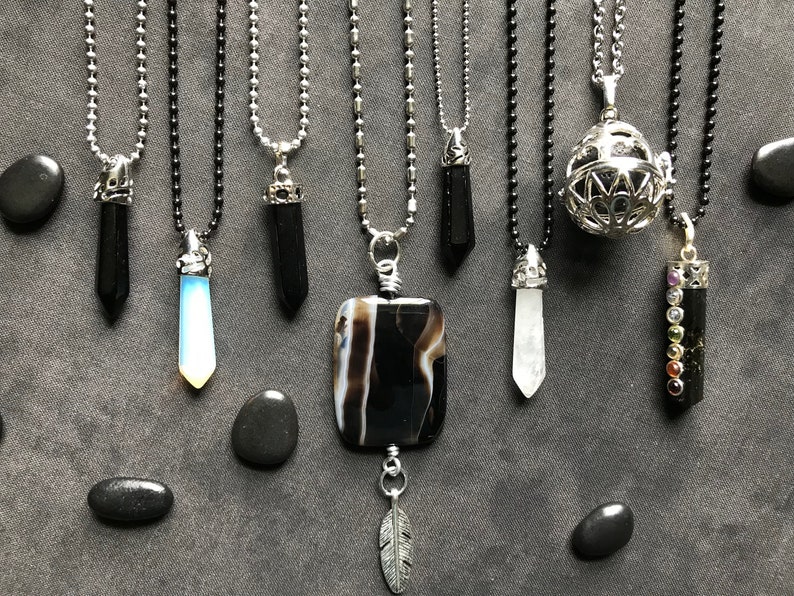 powerful woman crystals collection lot amulets magic metaphysical Wicca jewelry Midnight crystal jewelry