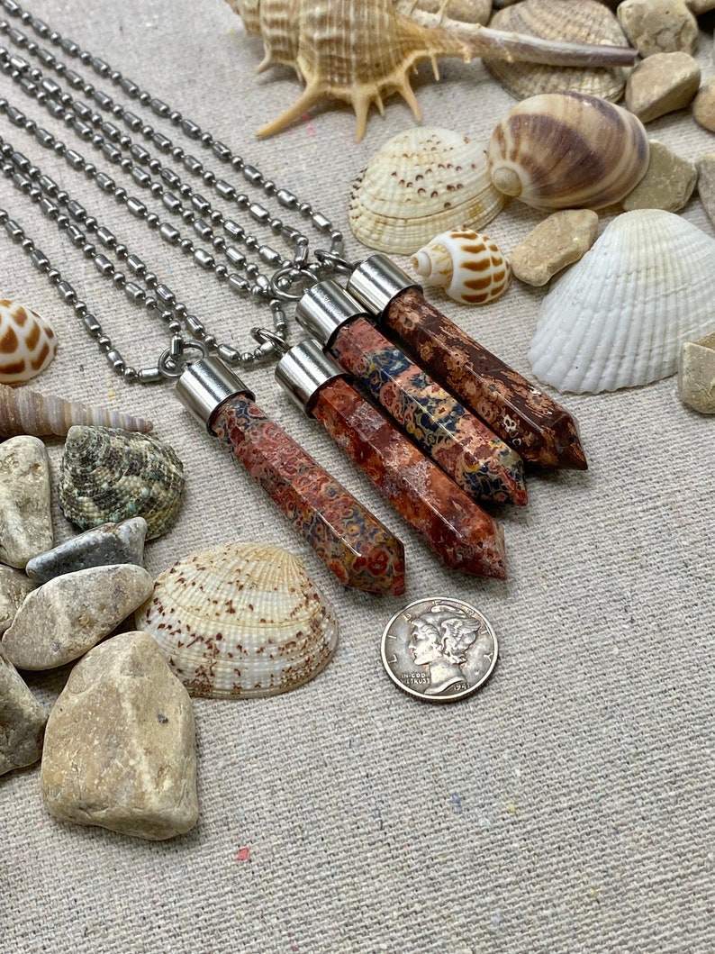 leopard jasper crystal necklace