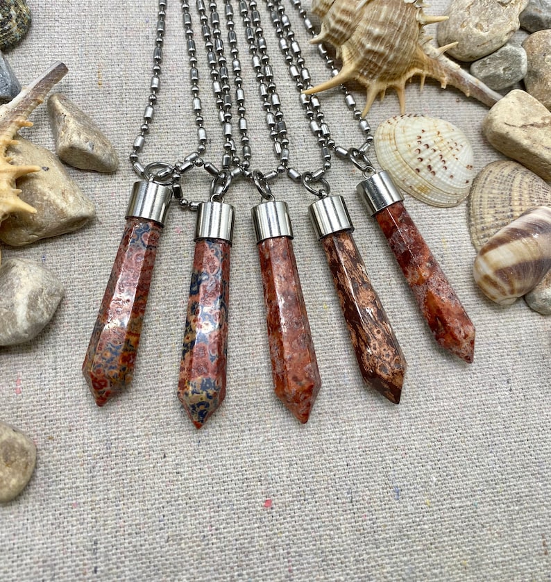 leopard jasper crystal necklace