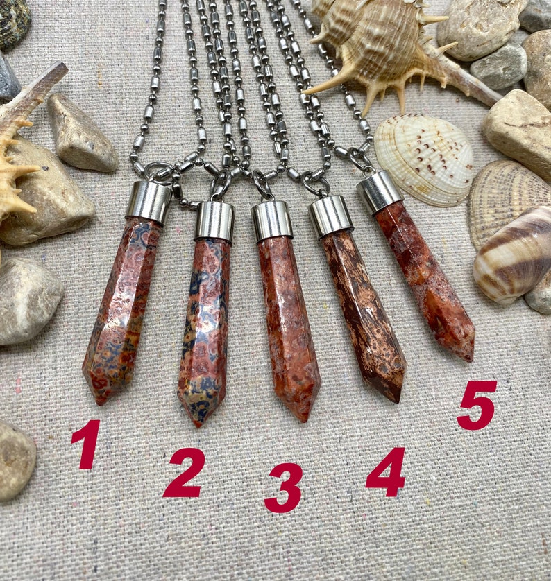 leopard jasper crystal necklace