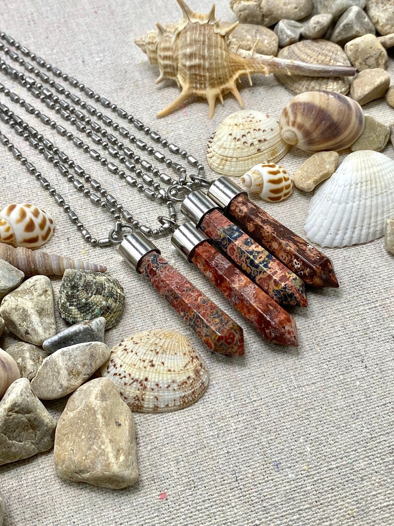 leopard jasper crystal necklace