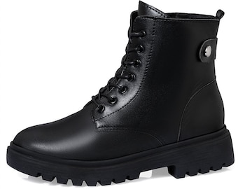 Damen Baumwoll Stiefeletten | Dicker Absatz | Britischer Stil | Baumwolle Schuhe | Mode Stiefel | Lässiger Stil | Baumwollstoff | Schuh Me Royalty