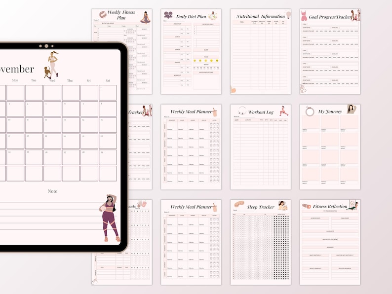 Fitness Planner Exercise Planner Fitness Journal Workout Tracker