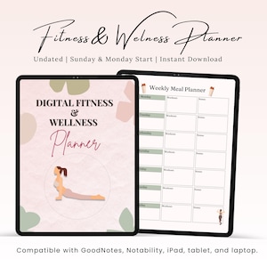 Weight Loss Tracker | Fitness and Health Wellness Planner | Workout Tracker - Food Journal | Digital Nutrition & Habit Tracker Printable