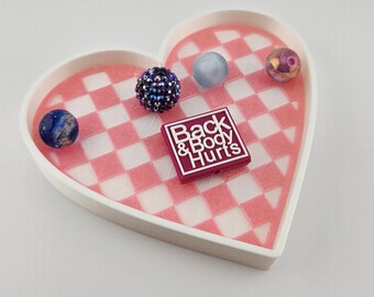 Checkered Heart Bead Tray (3d file)