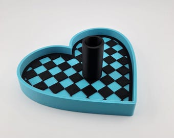 Checkered Heart Pen Bead Tray (3d file)