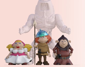 Figura de acción personalizada no articulada impresa en 3D de MOTU FILMATION Widgets