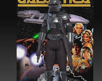 Figura de acción de Battlestar Galactica, CYLON CENTURION, escala 3,75, estilo retro Kenner, impresa en 3D.