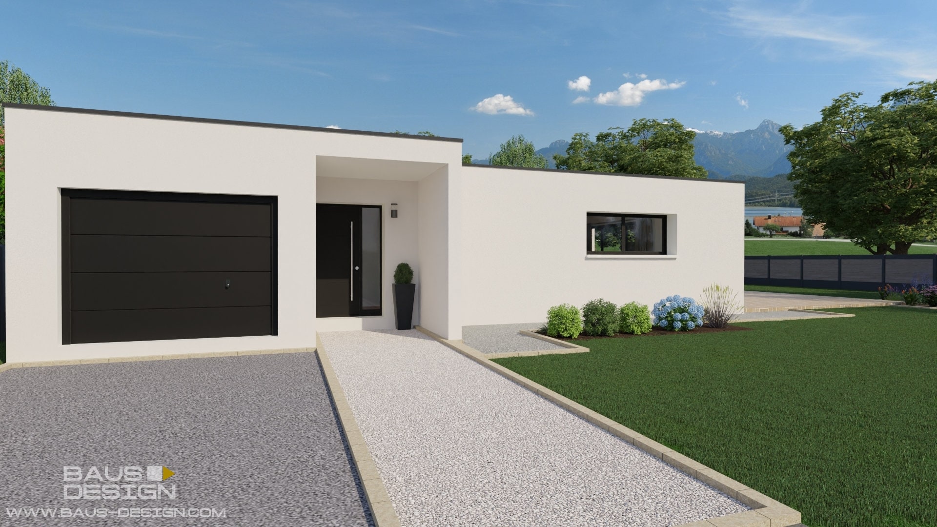 Charmante maison de plain-pied de 100m2, 3 chambres, toit plat, Idéale ...