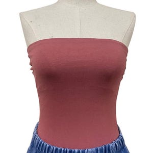 Tube Top / Strapless Tube Top / Long Length Bandeau Bra Top / Fitted Tube Top / Inner Bra Tube Top /  plus size tops / Cotton Spandex
