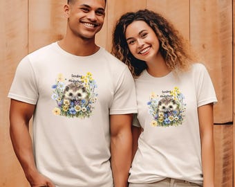 Hedgehog Floral T-shirt, Animal Lover Gift