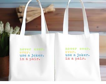 Mahjong Lover Tote Bag, Game Night Gift