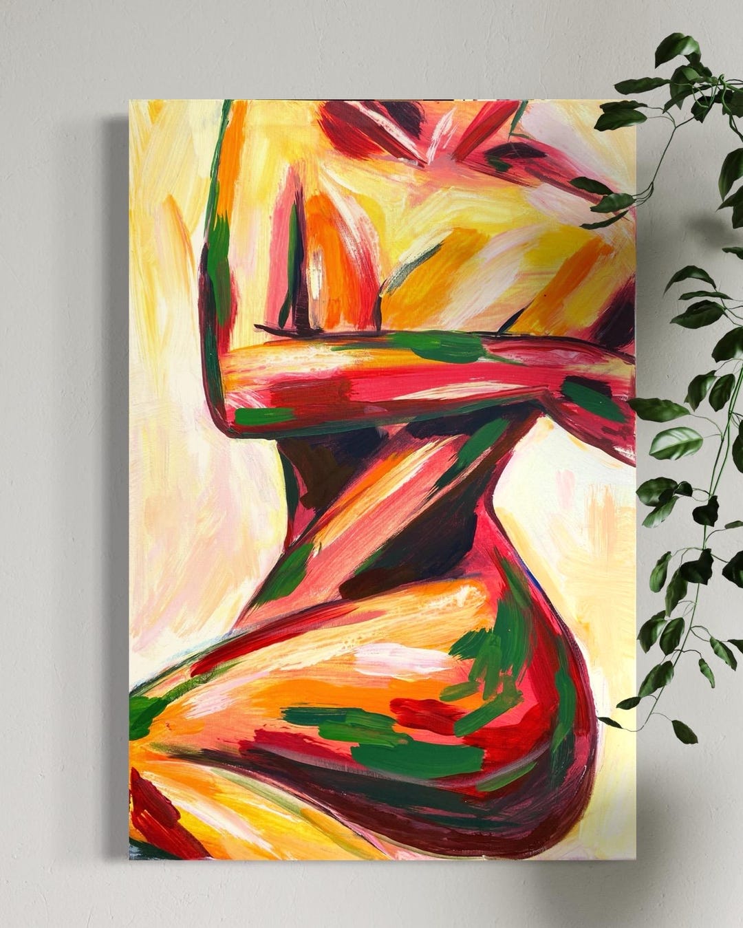 Nude Woman Painting Nudeart Modern Art Wall Woman Female Body Painting ...