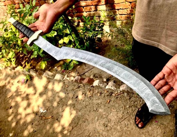 Handmade Damascus Steel Khopesh Sword, Viking Style, Anniversary Gift