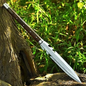 Hand Forged Carbon Steel Spartan Spear: Medieval Viking Style