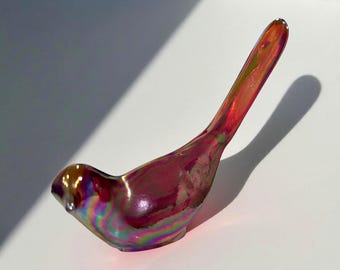 Rare Fenton Pink Happiness Bird – Vintage Art Glass Sculpture - Etsy