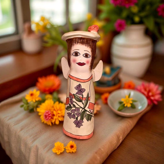 Celeste, Susan Paley by Gaz 11-inch Hand Painted Angel Vase - Etsy