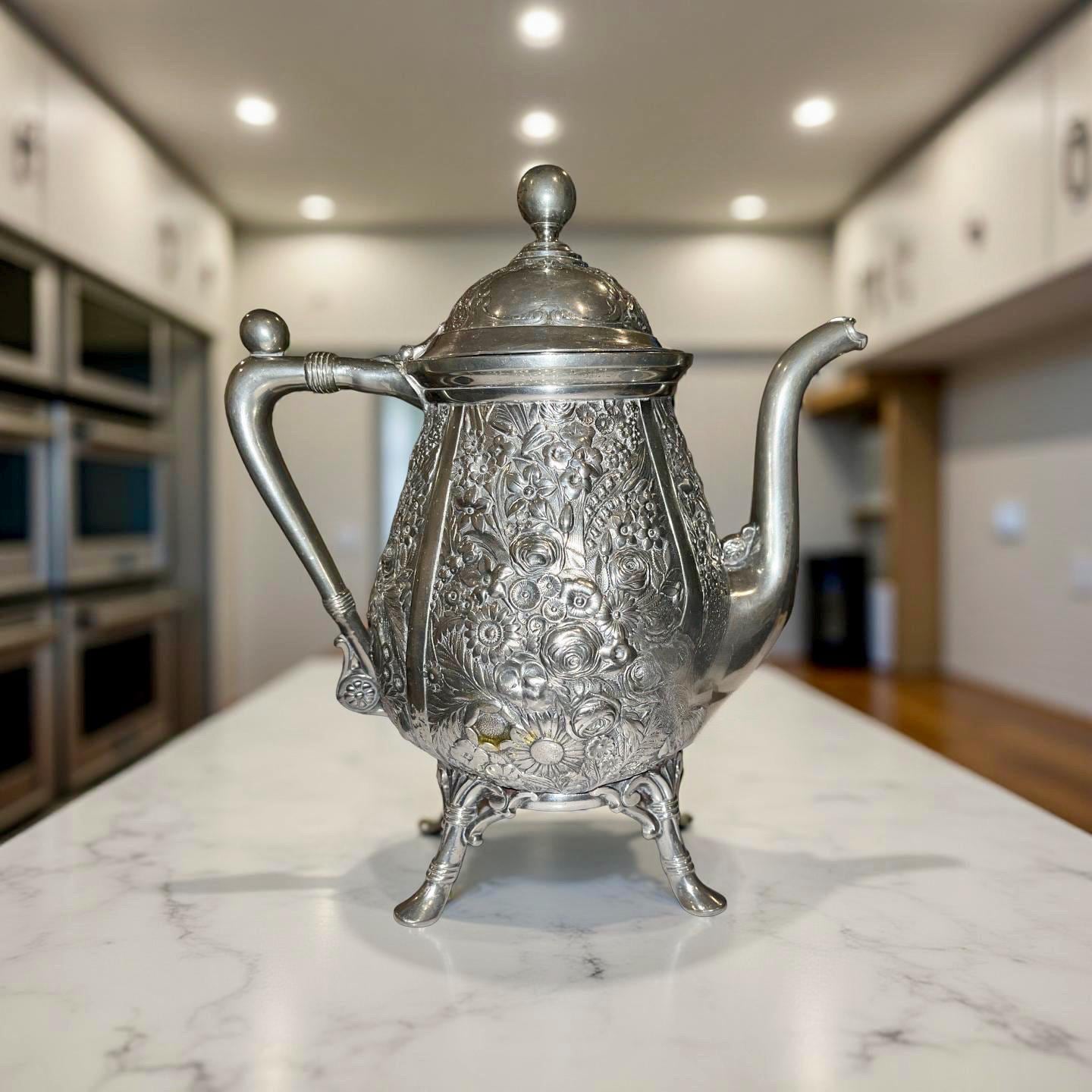 Reed & Barton Silverplate Teapot - Hollowware, Floral