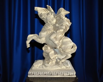 Vintage Santini Napoleon on Horse Statue – Italian Porcelain Figurine