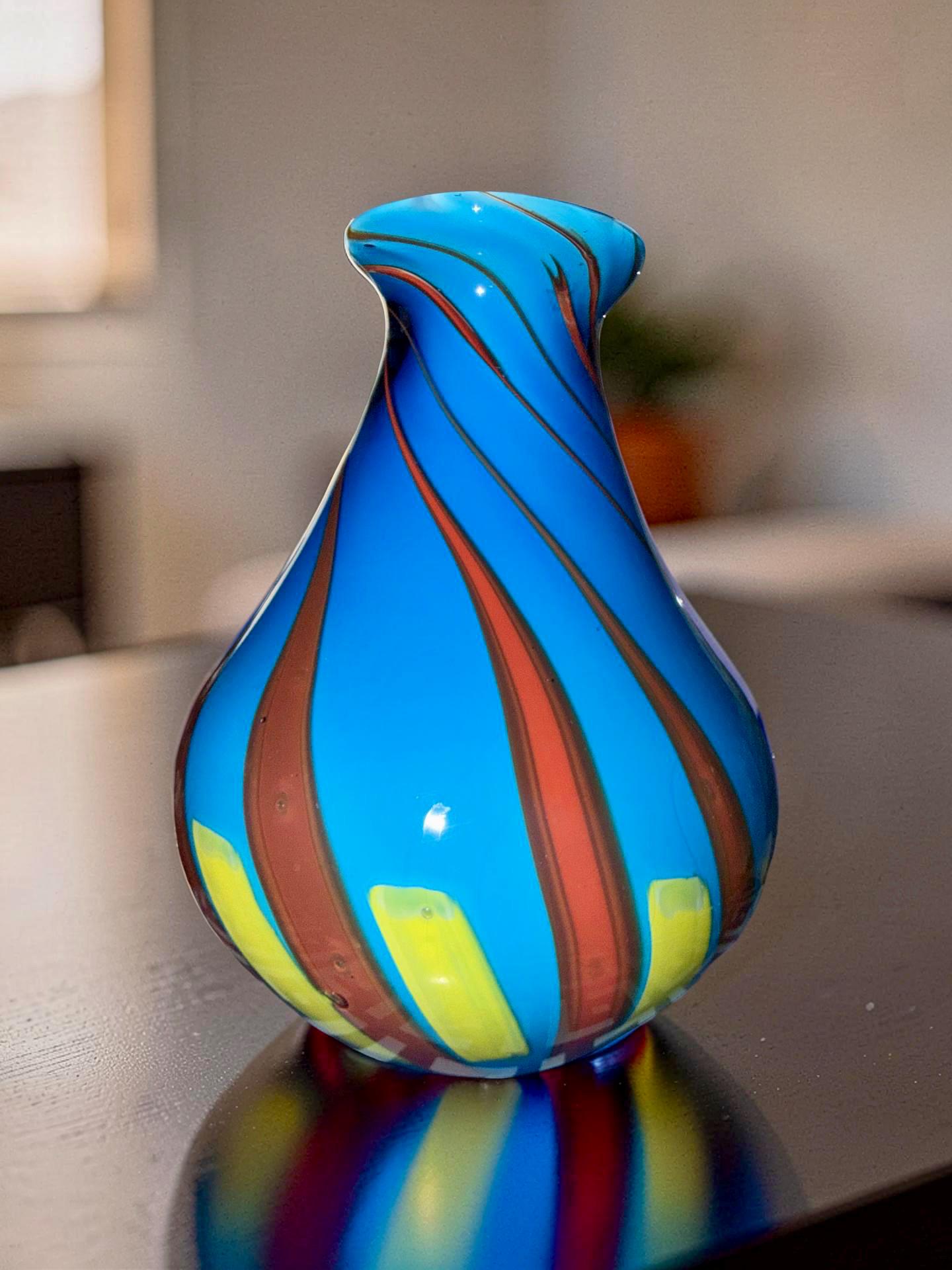 Striped Murano Glass Vase - Etsy