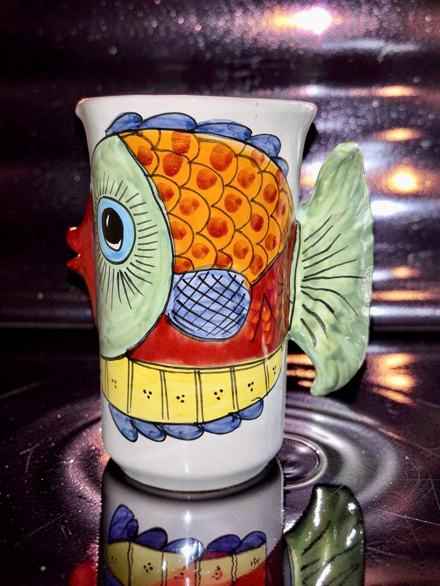 CAS VIETRI カップ　ミルク&シュガーポット　ハンドペイント　イタリア製 Vietri Pitcher Italy - Etsy