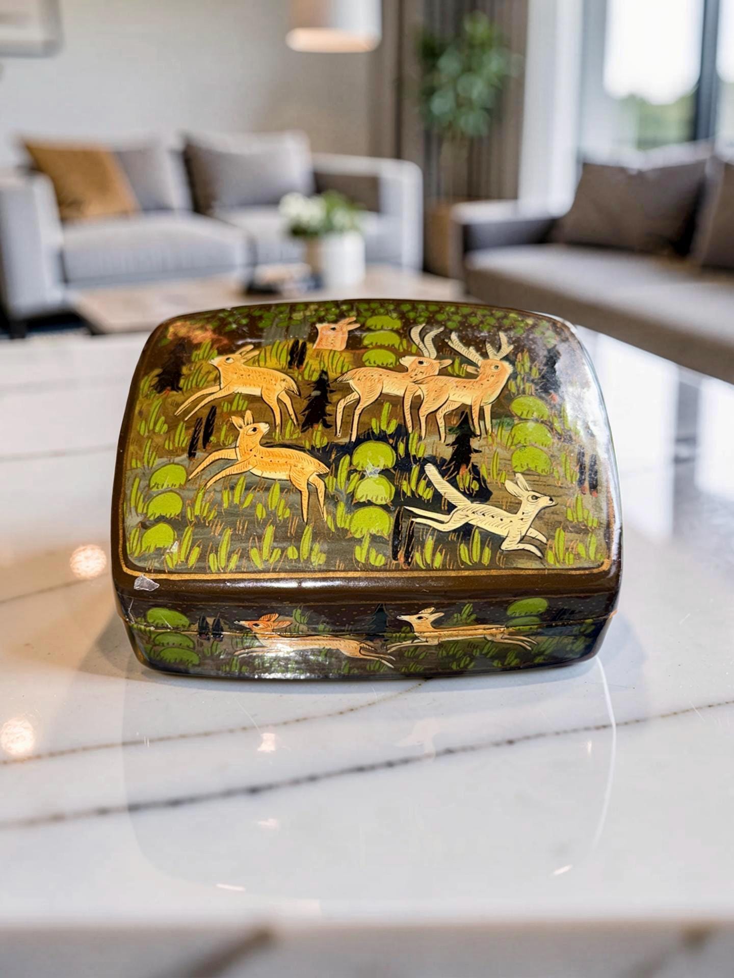 Kashmir Paper Mache Trinket Box - Etsy