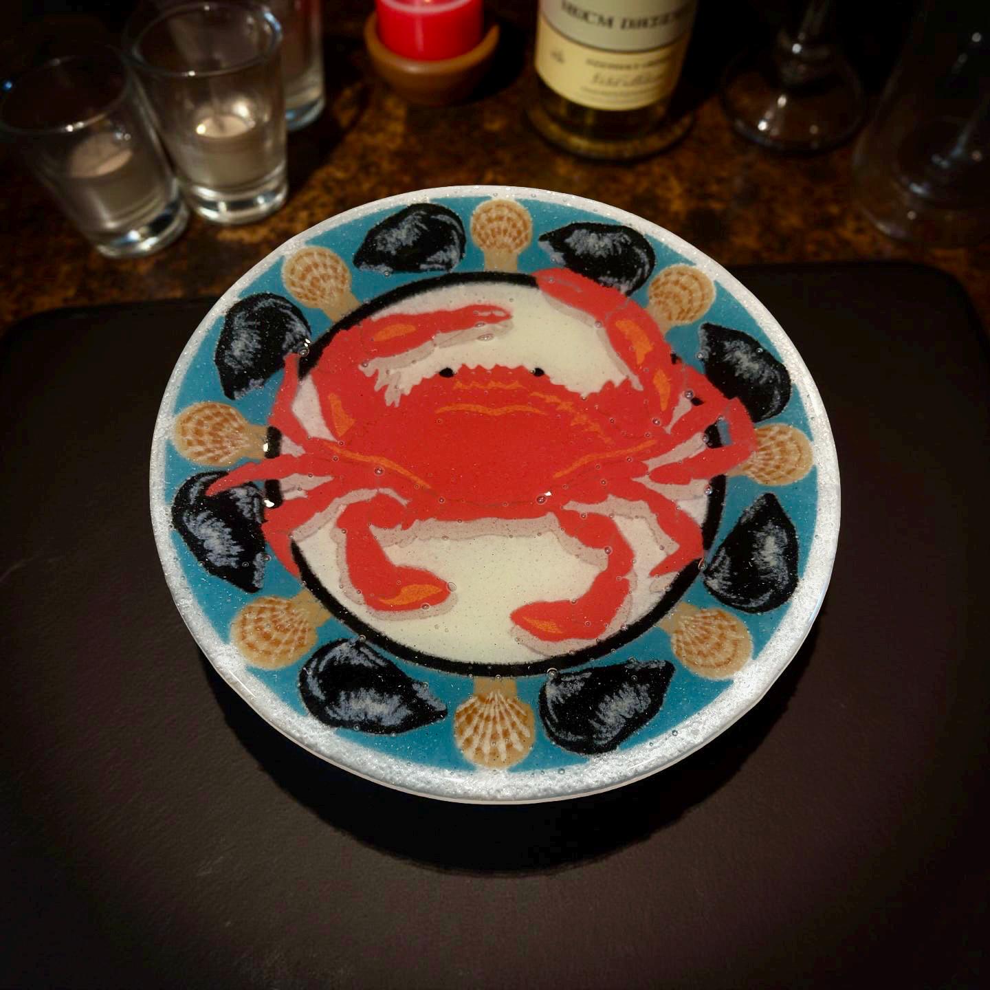 Glass Crab Plate