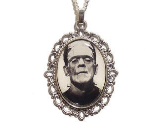 Frankenstein's monster necklace Frankenstein pendant silver memorabilia Boris Karloff 1931