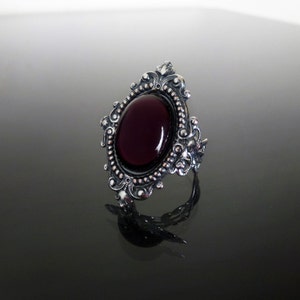 Victorian gothic ring Amethyst purple ornate filigree steampunk ring adjustable ring SINISTRA image 3