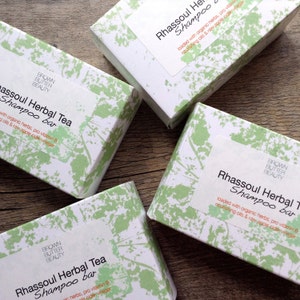 Rhassoul Herbal Solid Shampoo Bar - with Raw Apple Cider Vinegar - Organic Herbal Formula