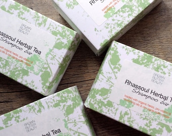 Rhassoul Herbal Solid Shampoo Bar - with Raw Apple Cider Vinegar - Organic Herbal Formula