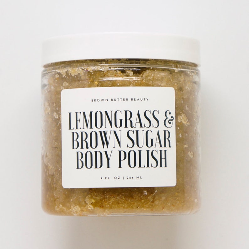 Sugar Scrub Body Polish Natural Scrub Lemongrass Brown Etsy
