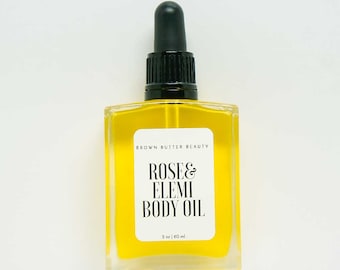 Aceite Corporal Rose Elemi / Regalo de Dama de Honor / Regalo para Ella / Cuidado Orgánico de la Piel