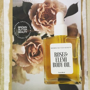 Rose Elemi Body Oil | Bridesmaid Gift |  Gift for Her | Organic Skincare