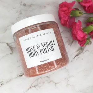Sugar Scrub | Body Polish | Natural Scrub | Rose and Neroli | Gift for Her