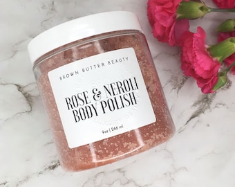 Sugar Scrub | Body Polish | Natural Scrub | Rose and Neroli | Gift for Her