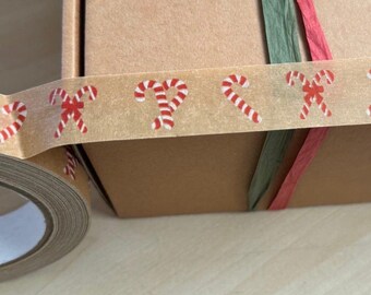Red & White Festive Paper Tape 24mm x 50m