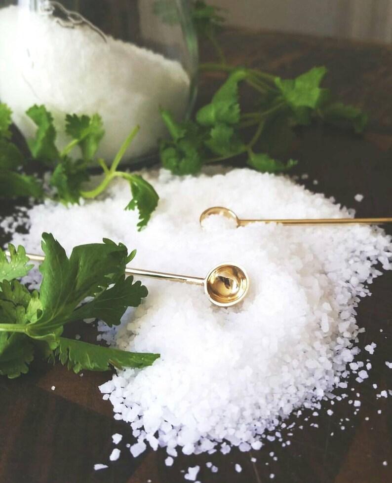 Solid Brass small Salt or Spice Spoon - Thumbnail 2