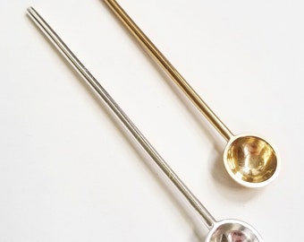 Sterling Silver salt spoon. Delicate handmade silver spoon. Solid 925 Sterling silver spice spoon. Hostess gift.