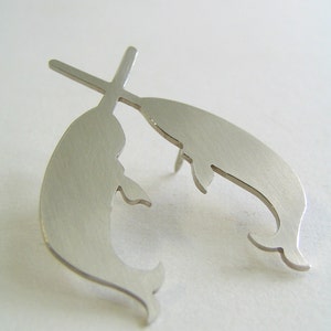 Secret Order of the Narwhal Society Brooch. Narwhal Brooch. Narwhal silhouette brooch. Narwhal pin. image 5