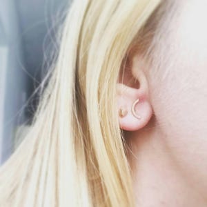 14K Gold Pebble stud earrings. Faceted Pebble Stud Earrings in 14K Gold. Gold pebble earrings. Solid 10K 14K or 18K Gold Stud earrings. image 8