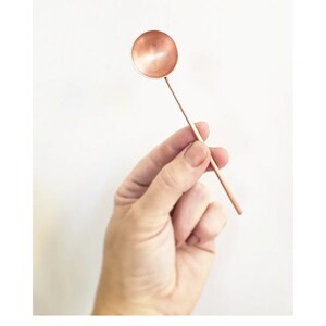 Handmade copper salt cellar spoon. Copper berry spoon. Clay mask cosmetics spoon. Copper serving spoon. Copper jam spoon. Hostess gift. image 3