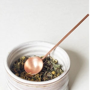 Handmade copper salt cellar spoon. Copper berry spoon. Clay mask cosmetics spoon. Copper serving spoon. Copper jam spoon. Hostess gift. image 6